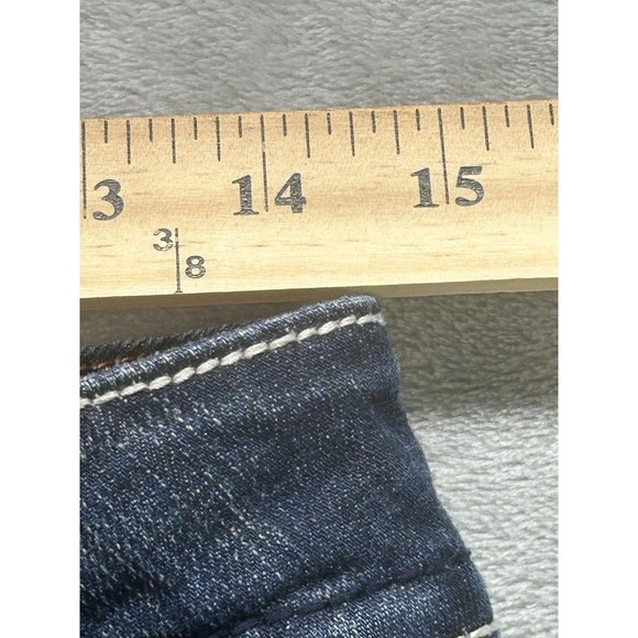 Rock Revival Jeans Womens Sz 29 Blue Leona Boot Mid Rise Thick Stitch Short Read - Picture 13 of 16